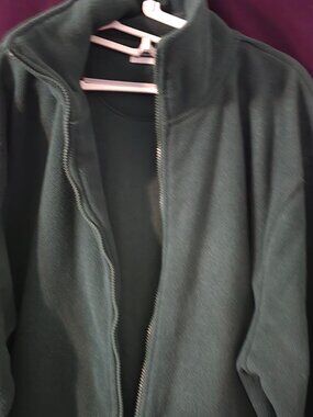 XL Lake‎ Matley Zipper Fleece un-lined Pocket Collar Sweater Jacket Green Unisex